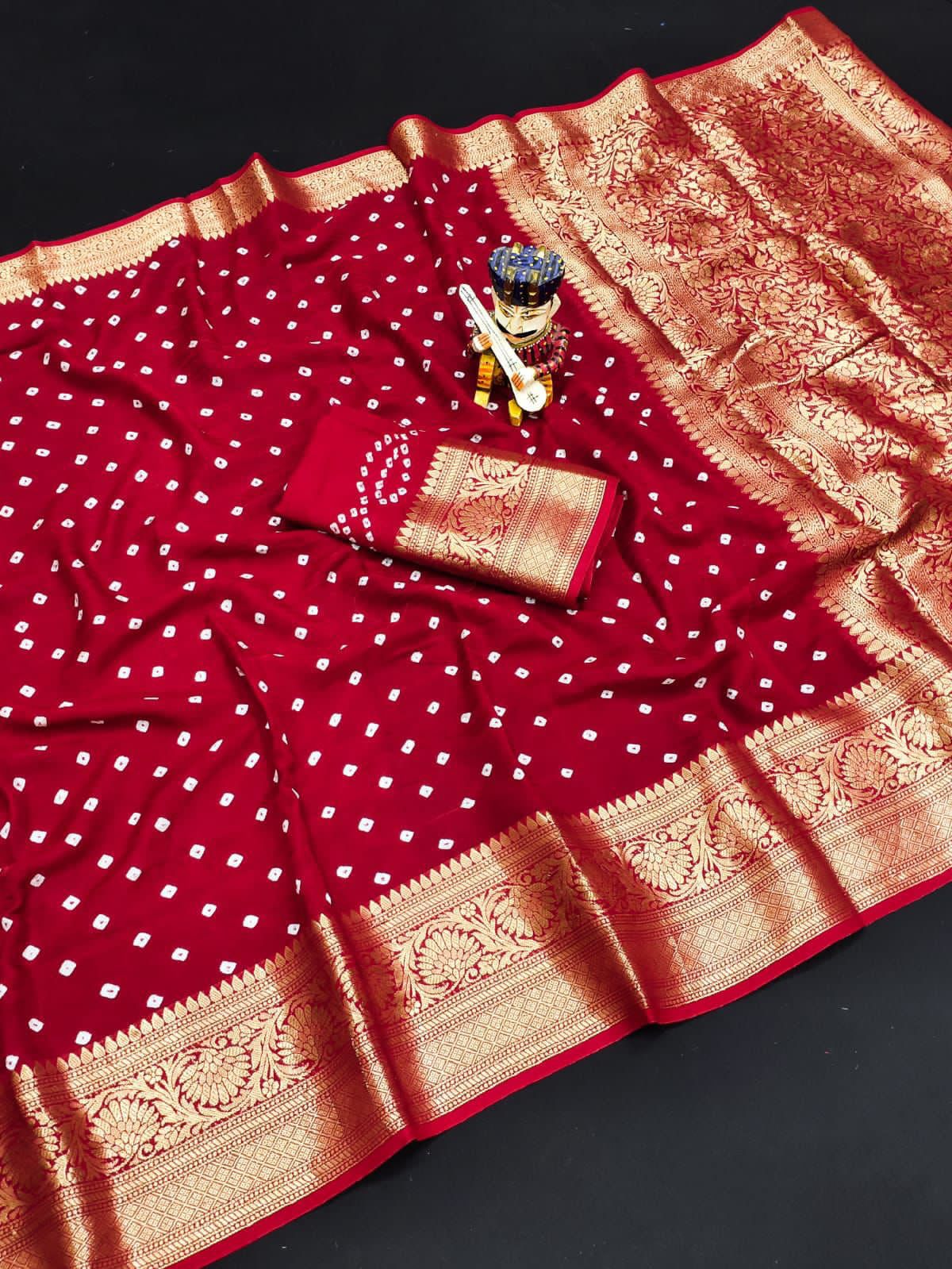 Kanjivaram Bandhani Saree