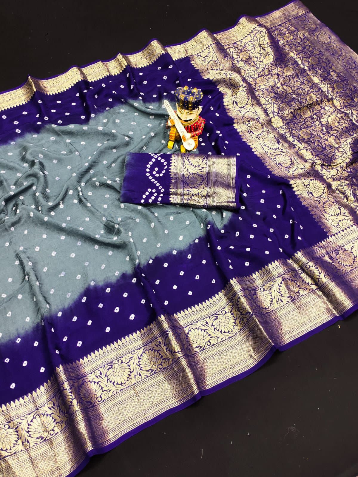 Kanjivaram Bandhani Saree