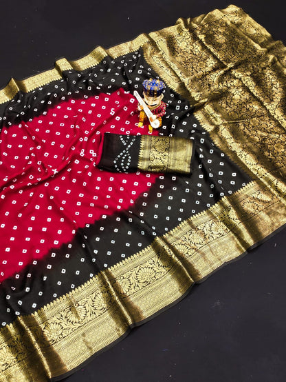 Kanjivaram Bandhani Saree