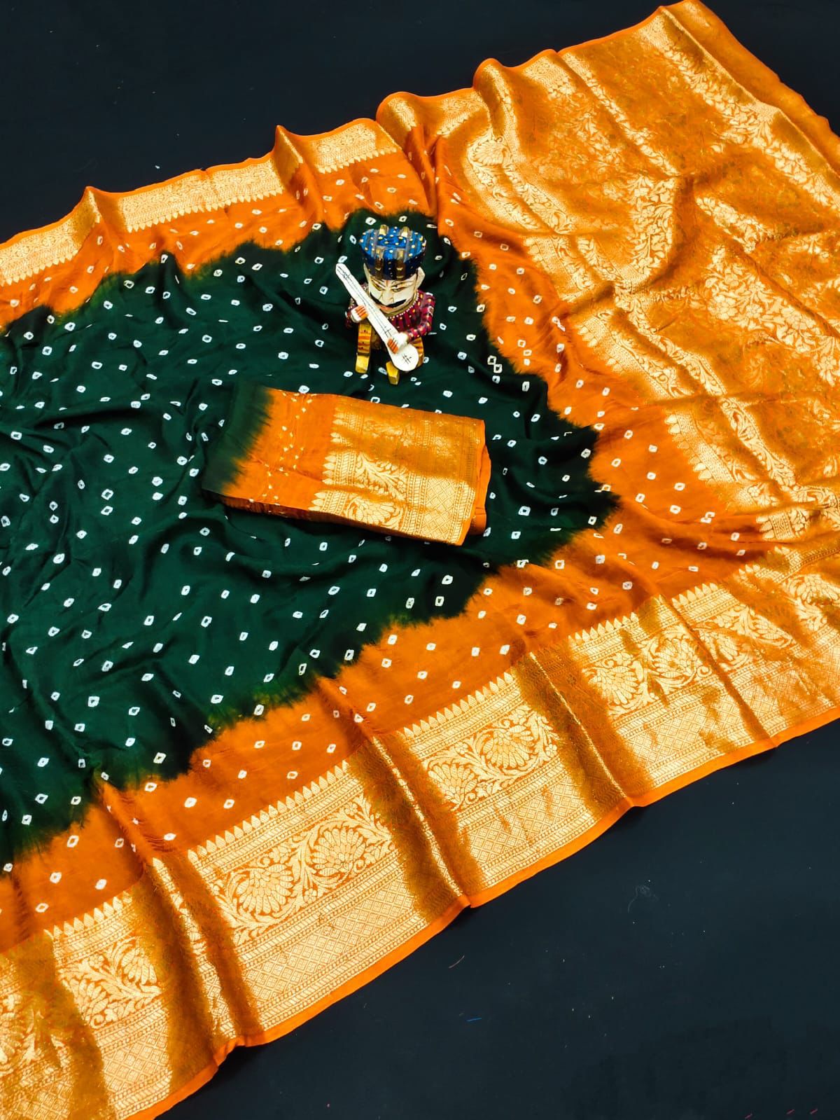 Kanjivaram Bandhani Saree