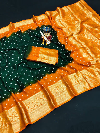 Kanjivaram Bandhani Saree
