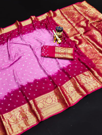 Kanjivaram Bandhani Saree