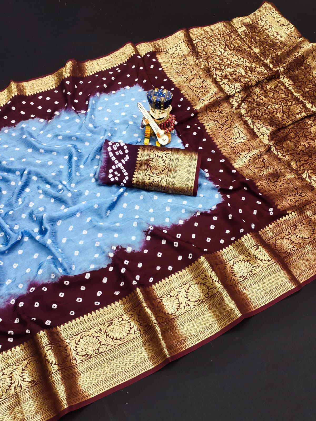 Kanjivaram Bandhani Saree