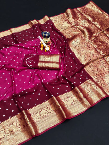 Kanjivaram Bandhani Saree