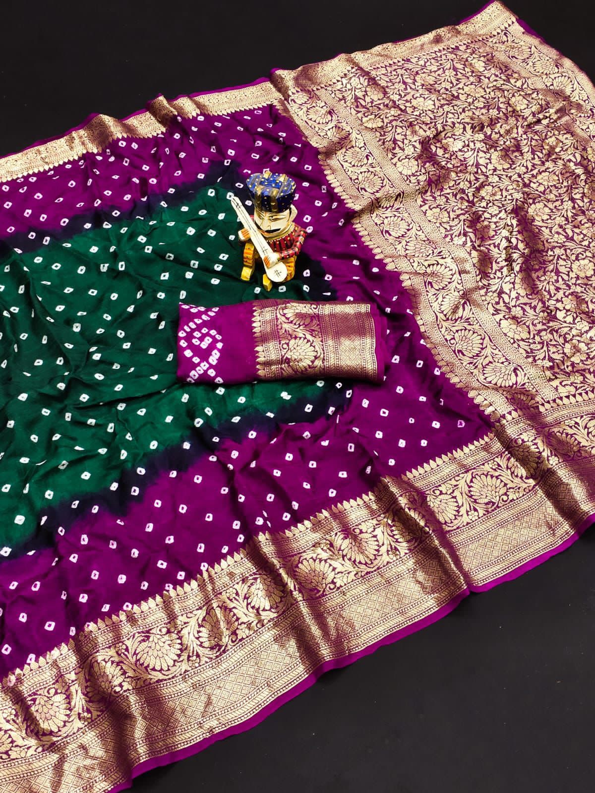 Kanjivaram Bandhani Saree