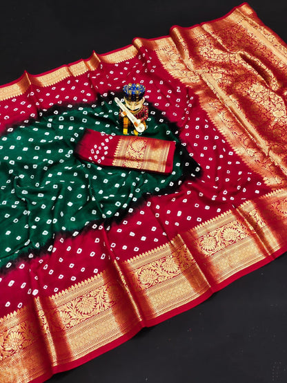Kanjivaram Bandhani Saree