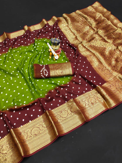 Kanjivaram Bandhani Saree