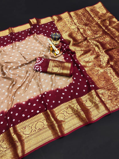 Kanjivaram Bandhani Saree