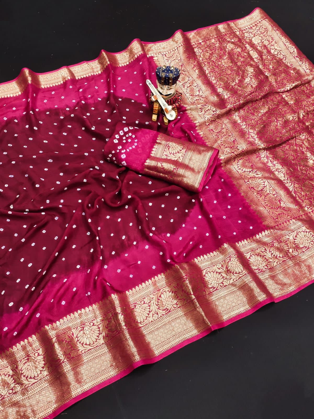 Kanjivaram Bandhani Saree