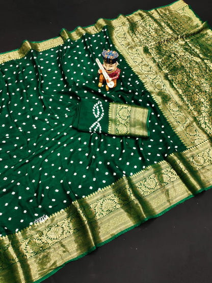 Kanjivaram Bandhani Saree