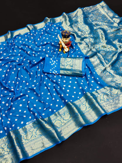 Kanjivaram Bandhani Saree