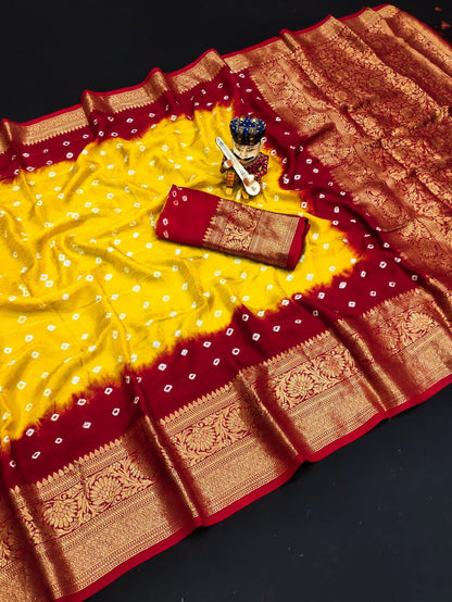 Kanjivaram Bandhani Saree