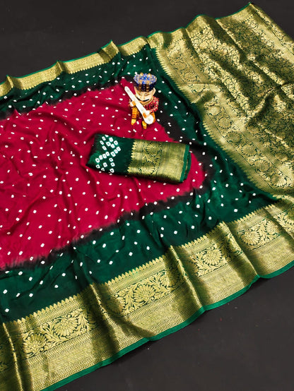 Kanjivaram Bandhani Saree