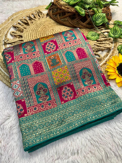 Pure Soft Kolkata Meena Silk Saree