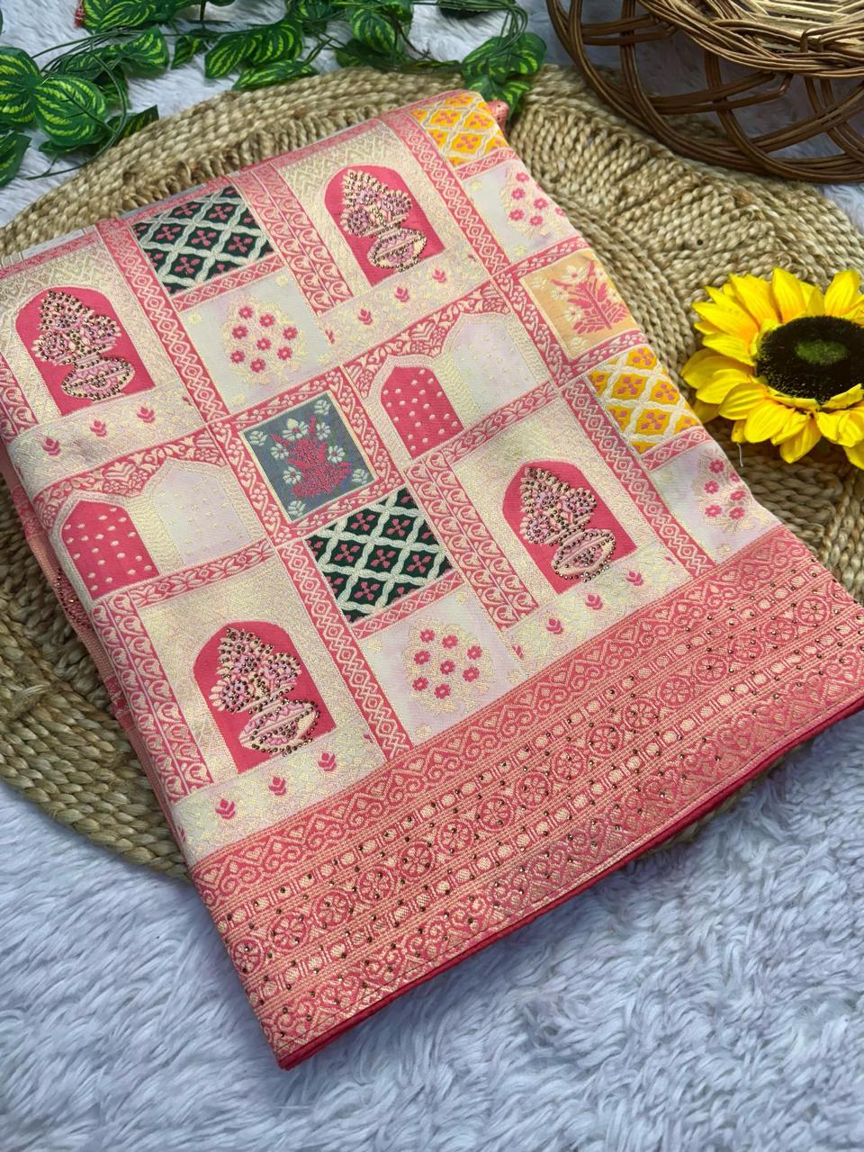 Pure Soft Kolkata Meena Silk Saree