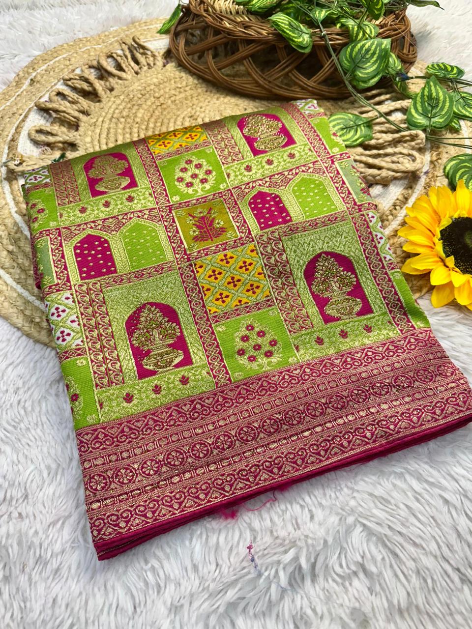 Pure Soft Kolkata Meena Silk Saree