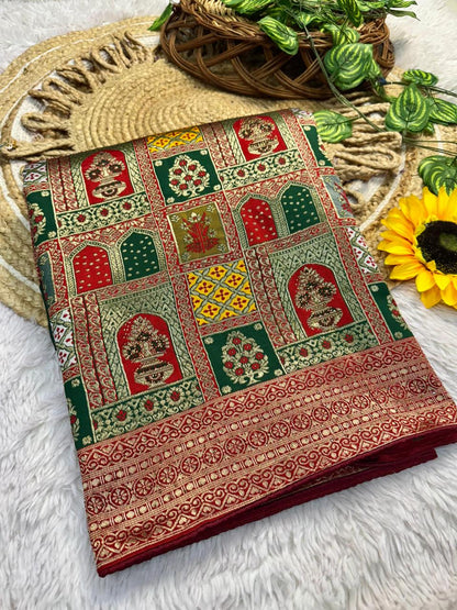 Pure Soft Kolkata Meena Silk Saree