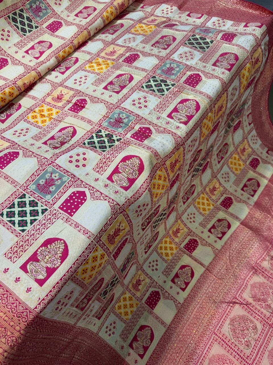 Pure Soft Kolkata Meena Silk Saree