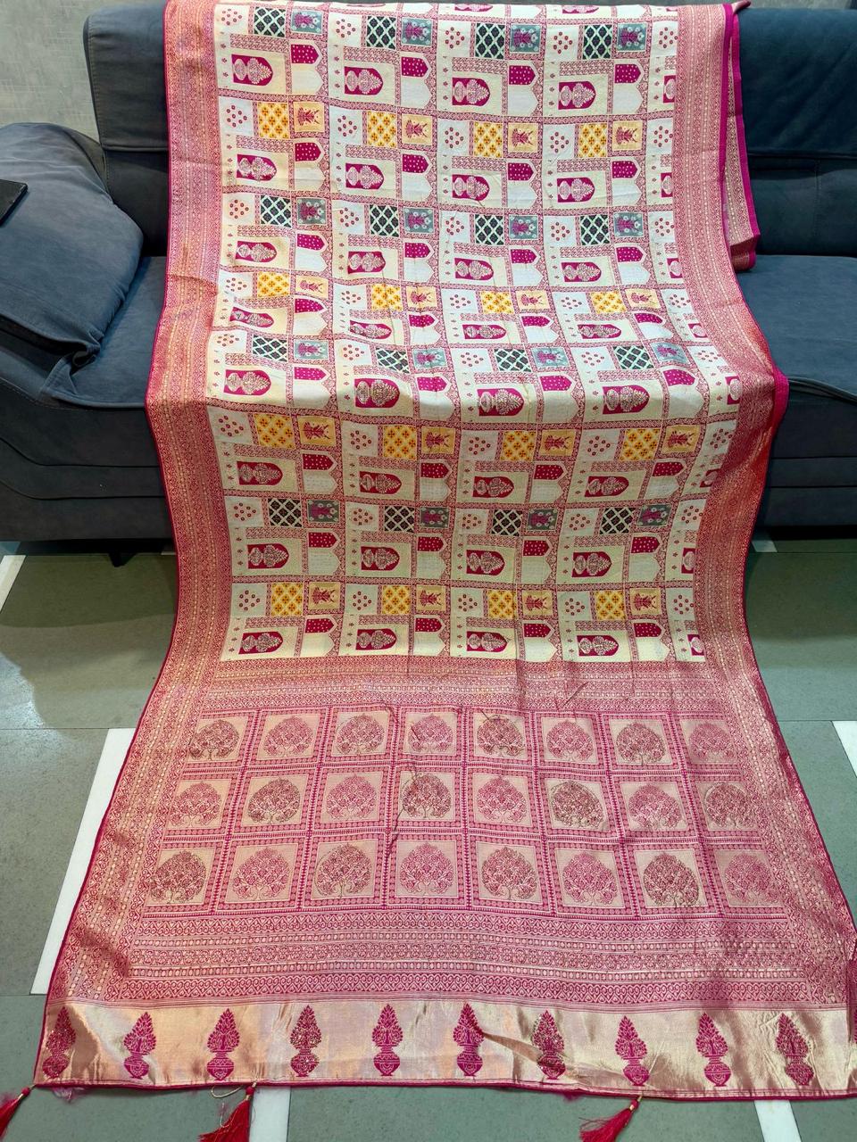 Pure Soft Kolkata Meena Silk Saree