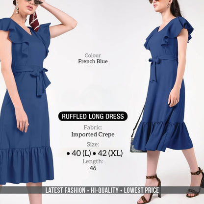 RUFFLED LONG DRESS