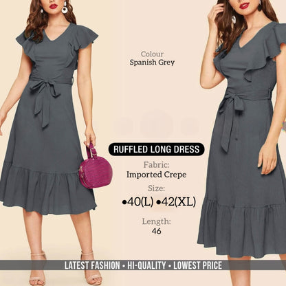 RUFFLED LONG DRESS