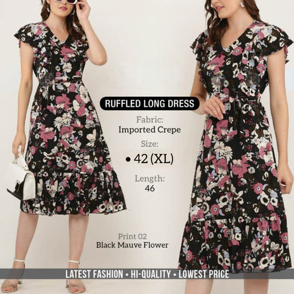 RUFFLED LONG DRESS