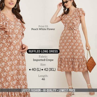 RUFFLED LONG DRESS