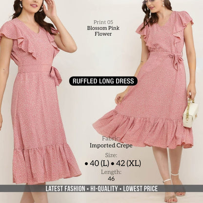 RUFFLED LONG DRESS