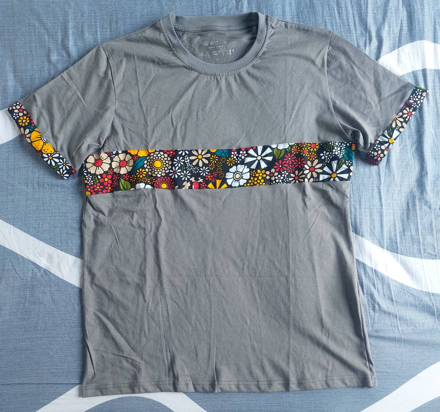 Ankara Horizontal Strip Tshirt