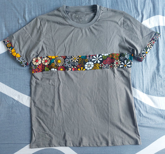 Ankara Horizontal Strip Tshirt