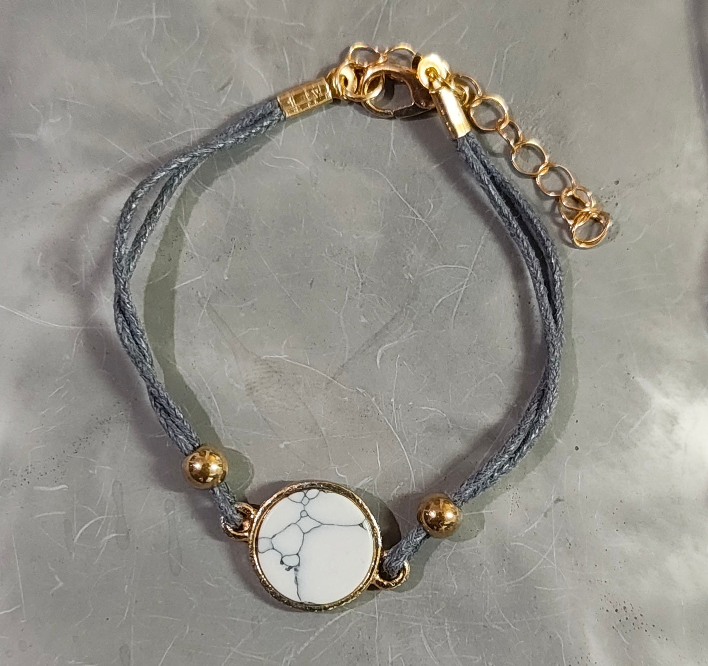 Grey Marble Stone Bracelet