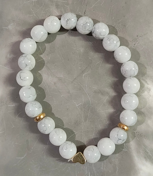 Grey Stone Heart Bracelet