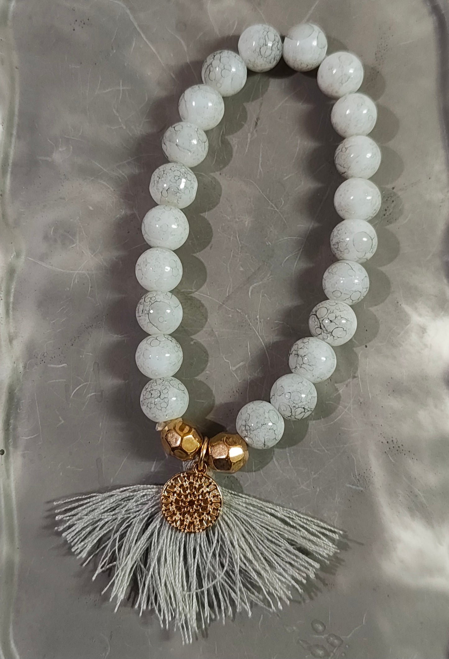 Grey Stone Flower Bracelet