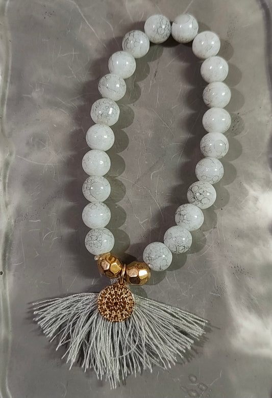 Grey Stone Flower Bracelet