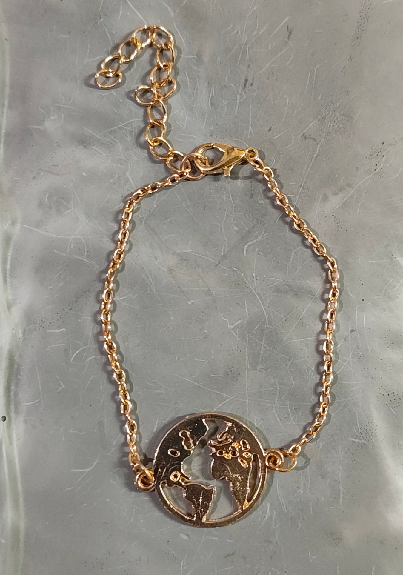 Golden World Map Bracelet