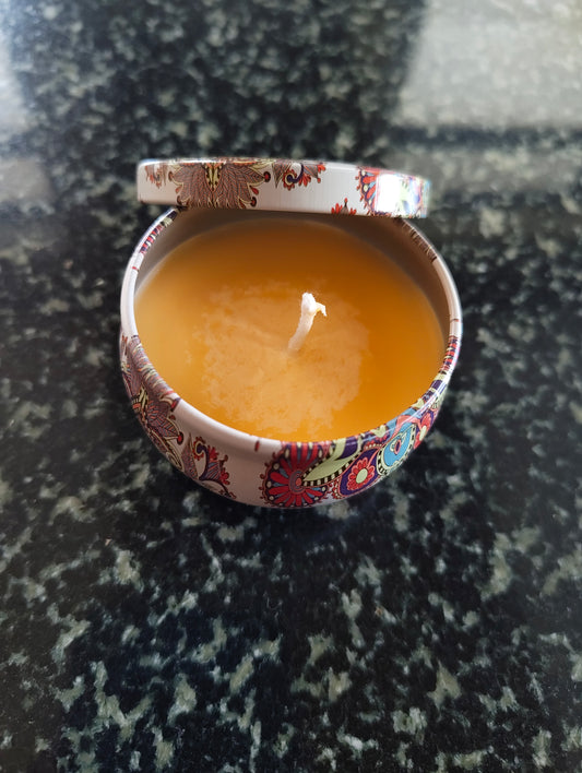 Holiday Pie Mandala Tin Candle