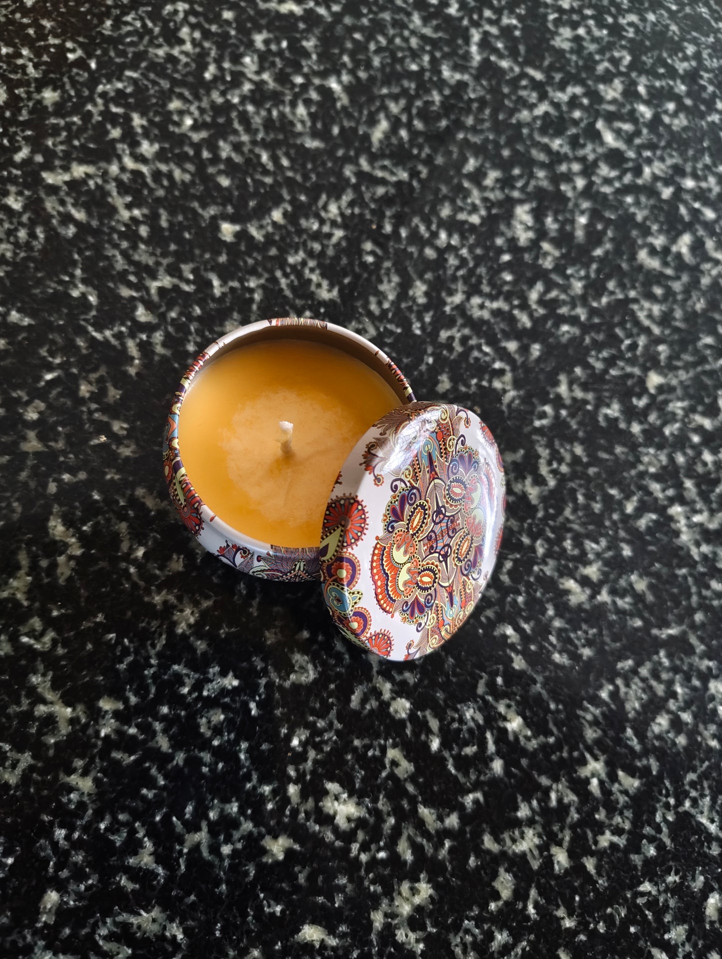 Holiday Pie Mandala Tin Candle