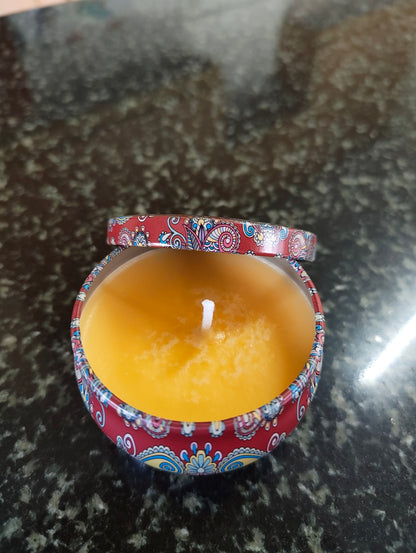 Holiday Pie Mandala Tin Candle