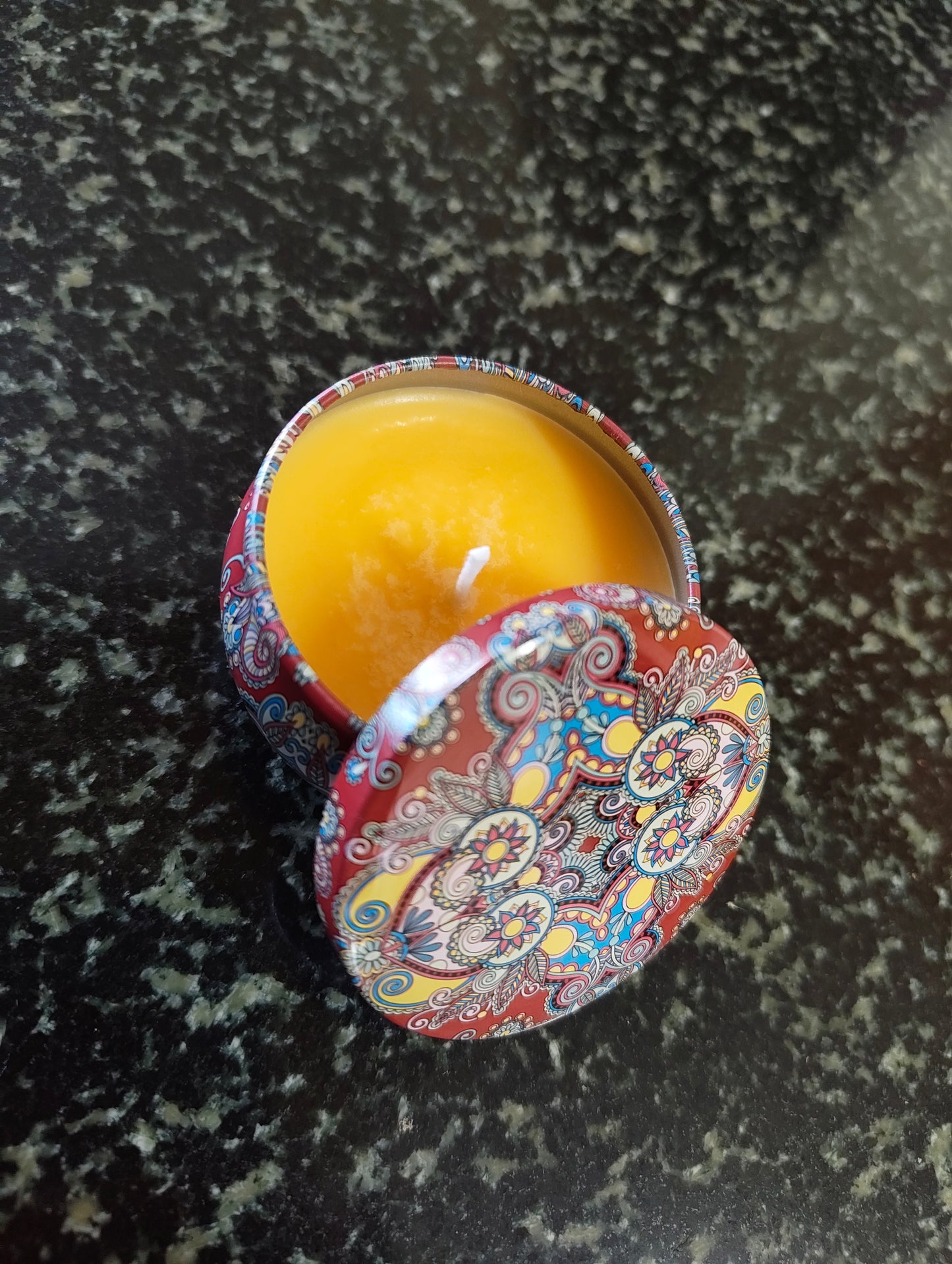Holiday Pie Mandala Tin Candle