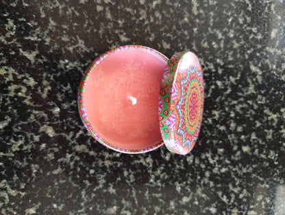 Candy Cane Cocoa Mandala Tin Candle