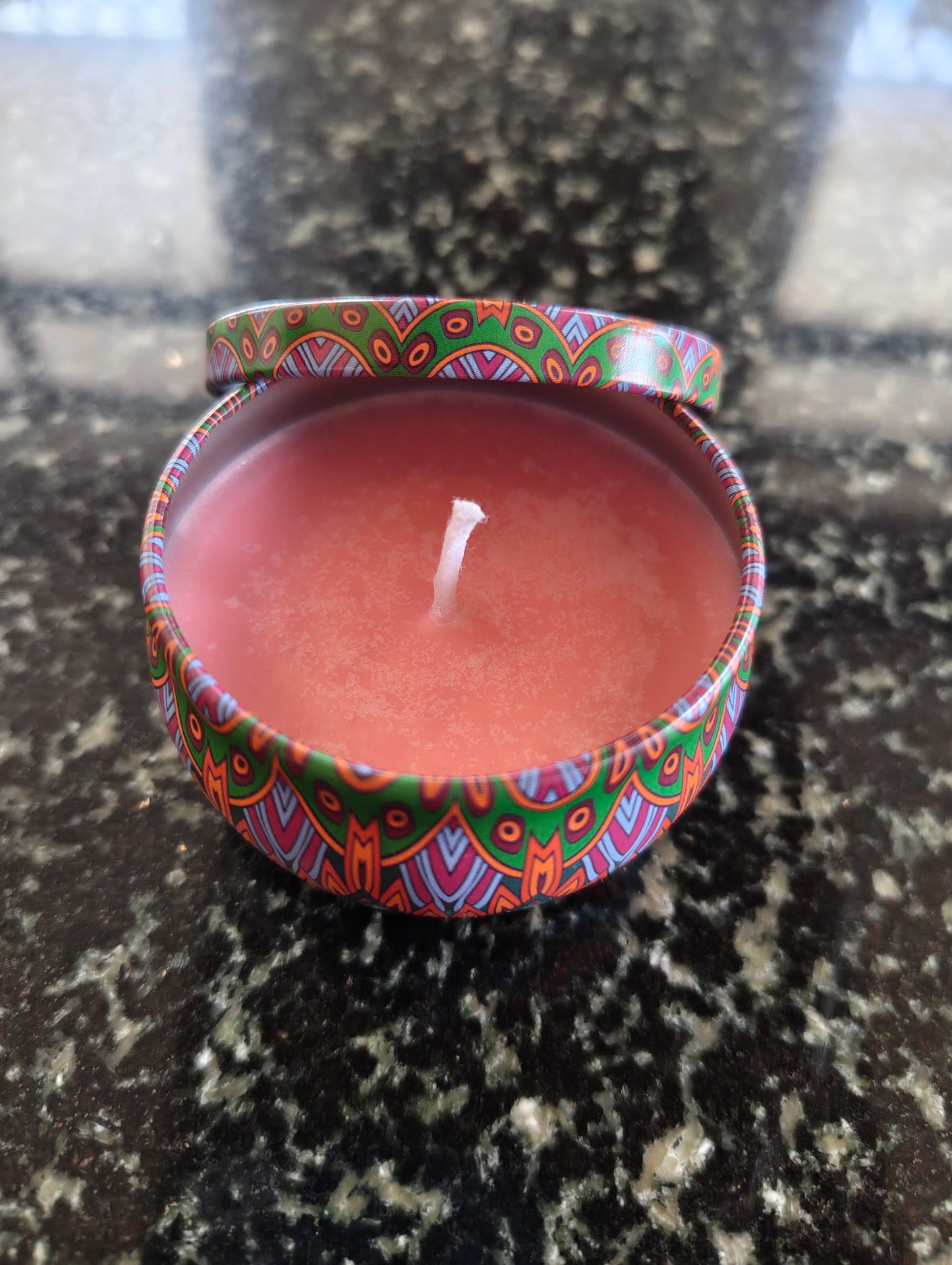 Candy Cane Cocoa Mandala Tin Candle