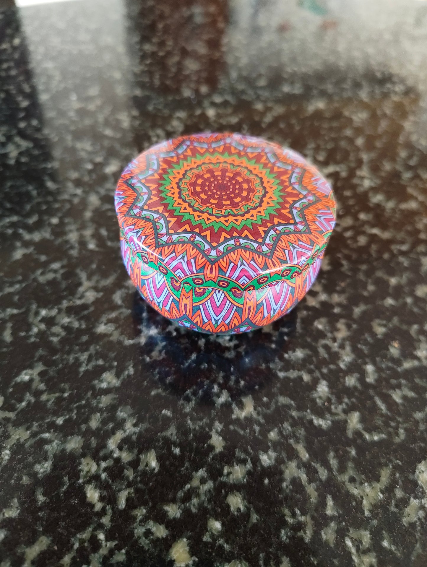 Candy Cane Cocoa Mandala Tin Candle