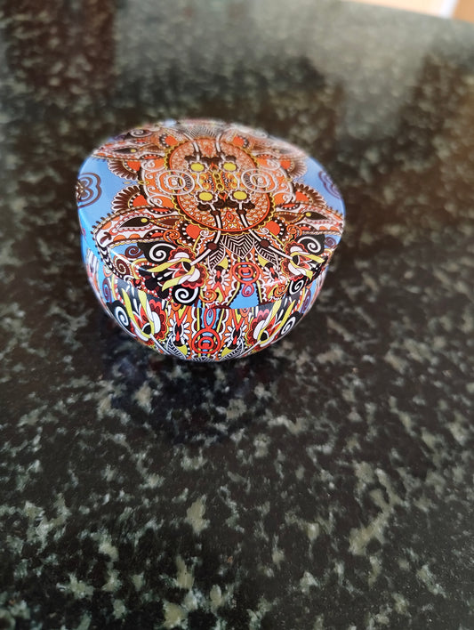 Snow Cabin Mandala Tin Candle