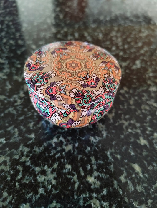 Snow Cabin Mandala Tin Candle