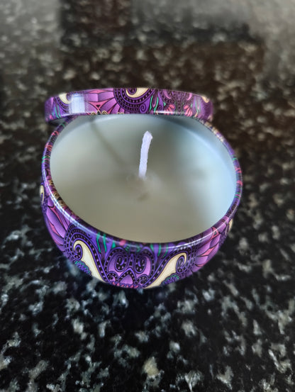Christmas Hearth Mandala Tin Candle