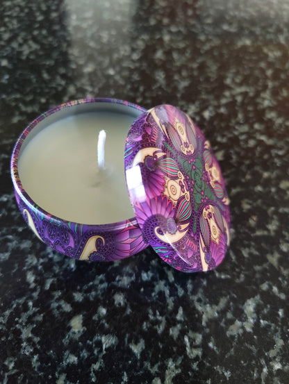 Christmas Hearth Mandala Tin Candle
