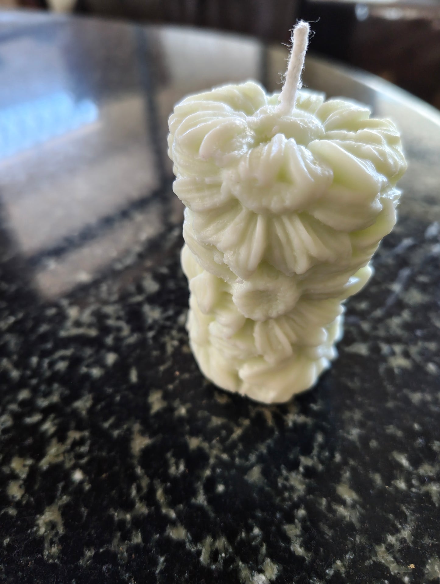 Christmas Hearth Flower Pillar Candle