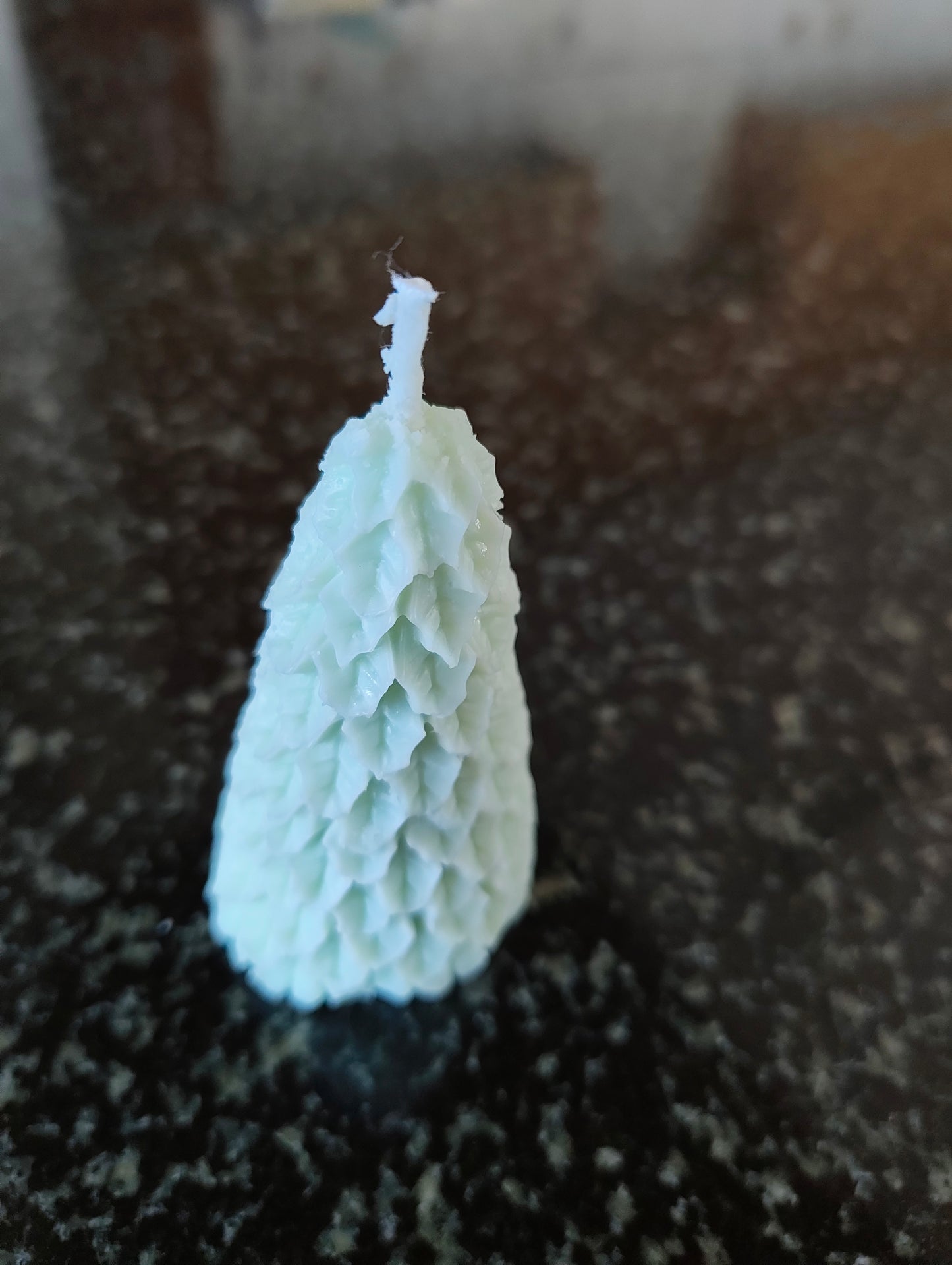 Snow Cabin Christmas Tree Candle