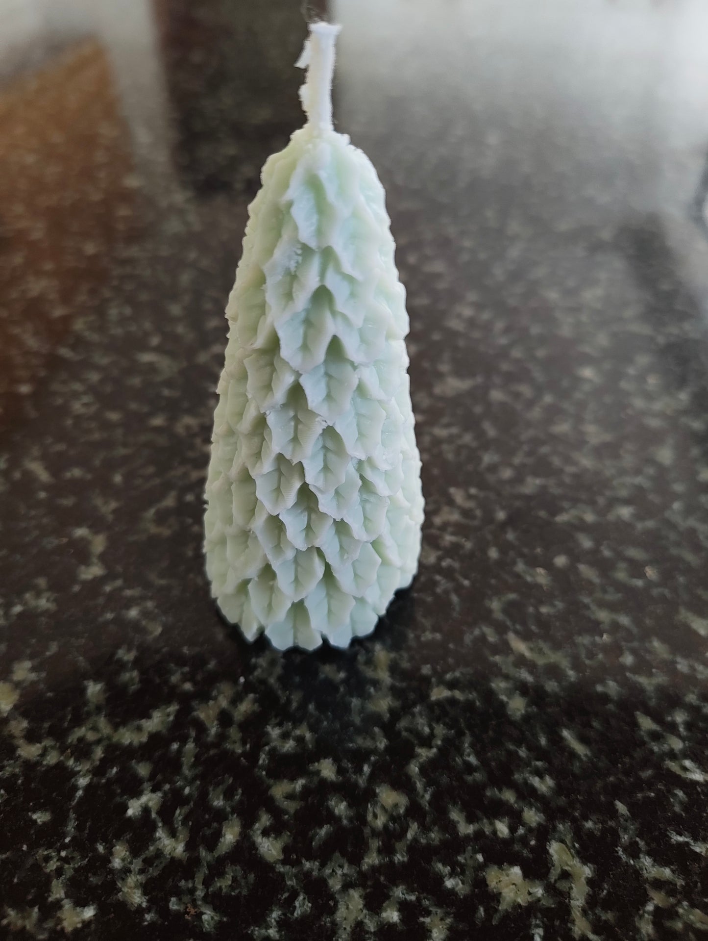Snow Cabin Christmas Tree Candle