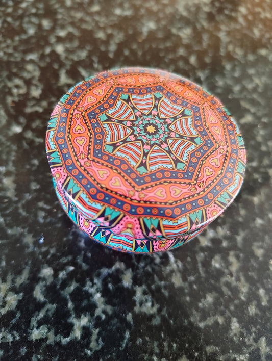 Winter Pines Mandala Tin Candle